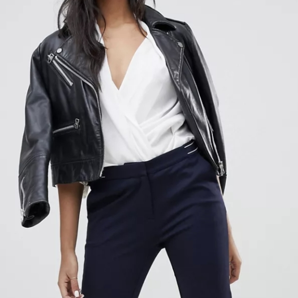 Caribbean Queen Draped V-Neck White Blouse